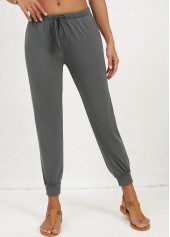 Pocket Dark Grey Mid Waisted Jogger Pants