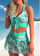 Paisley Print Mint Green Bikini Set