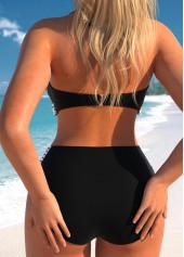 Tie Ombre Surplice Black Bikini Set