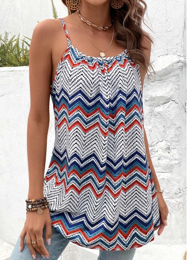 Striped Ruched Multi Color Scoop Neck Camisole Top 22$