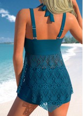 Peacock Blue Lace Swimdress and Shorts