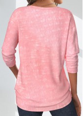 Light Pink Valentine's Day Tie Dye Print T Shirt