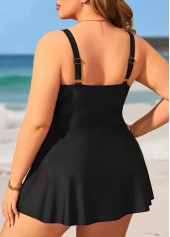 Black Plus Size Criss Cross Swimdress and Panty