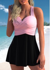 Criss Cross Surplice Black Swimdress Top-No Bottom
