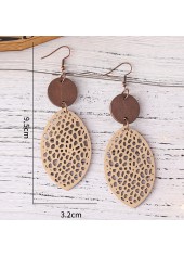 Dark Coffee Leaf Hollow Wood Earrings