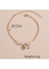 Gold Color Round Alloy Detail Anklet