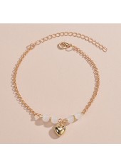 Gold Color Round Alloy Detail Anklet