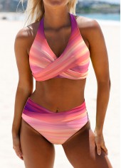 Ombre Criss Cross Pink Bikini Set