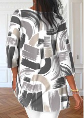 Graffiti Print Two Piece Grey Cardigan and Tank Top