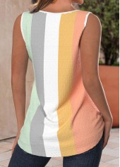 V Neck Criss Cross Multi Color Tank Top