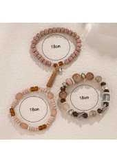 Dark Coffee Butterfly Round Bracelet Set