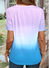 Ombre Twist Light Purple Short Sleeve T Shirt
