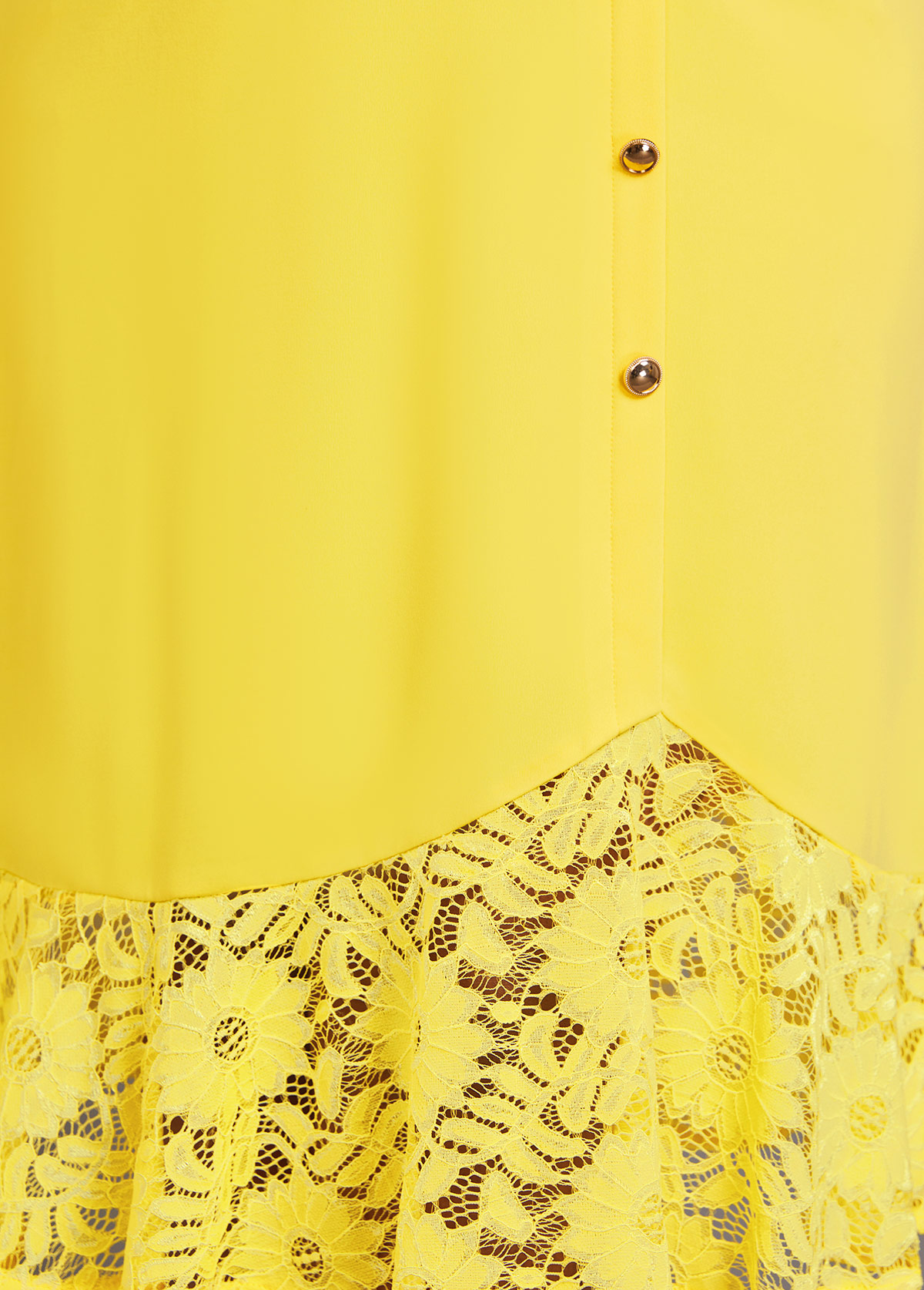 Lace Light Yellow Short Sleeve V Neck Dress