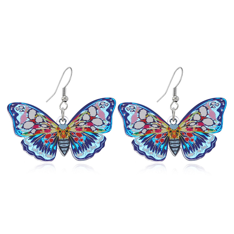 Multi Color Butterfly Detailed Plastic Earrings