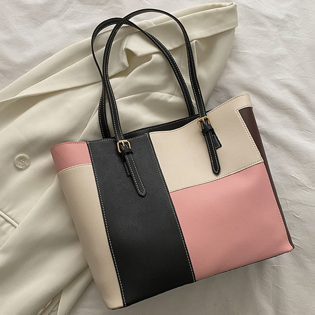 Geometric Print Zip Pink Shoulder Bag