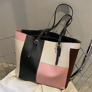 Geometric Print Zip Pink Shoulder Bag
