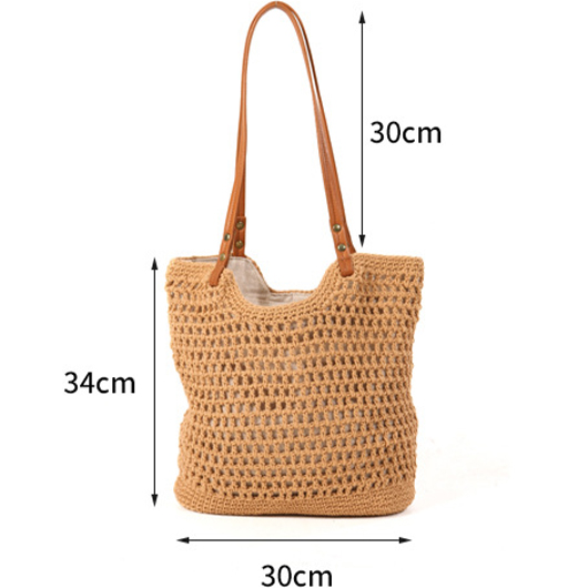 Dark Camel Color Zip Shoulder Bag