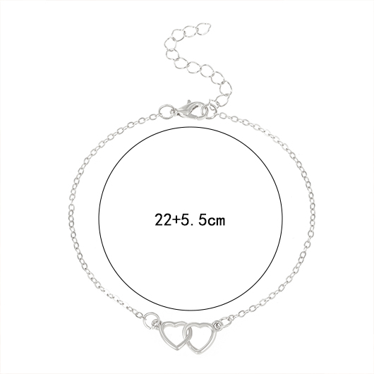 Silvery White Color Round Alloy Anklet