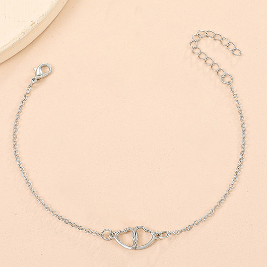 Silvery White Color Round Alloy Anklet