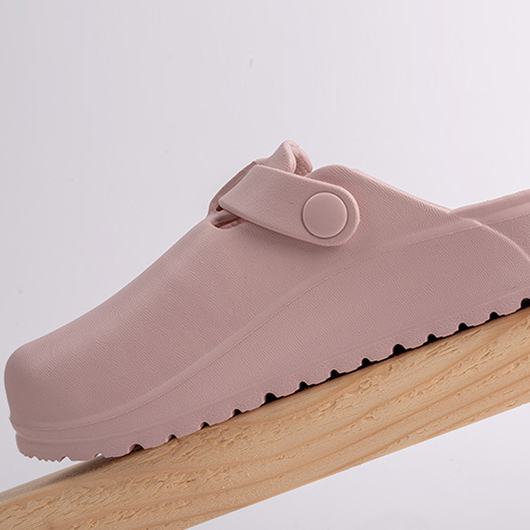 Pink Closed Toe Low Heel Sliders