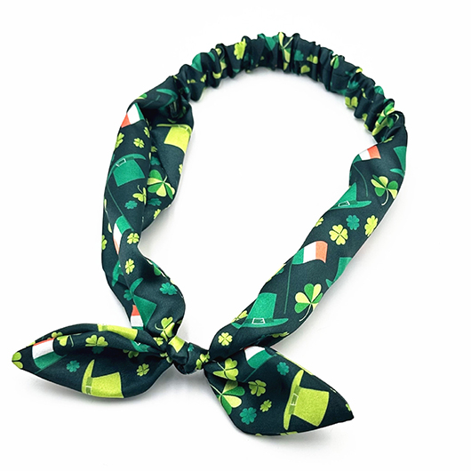 Saint Patrick Flag Design Bowknot Green Headband