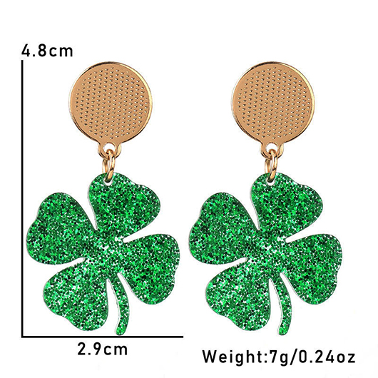 Green Saint Patrick's Day Plants Earrings