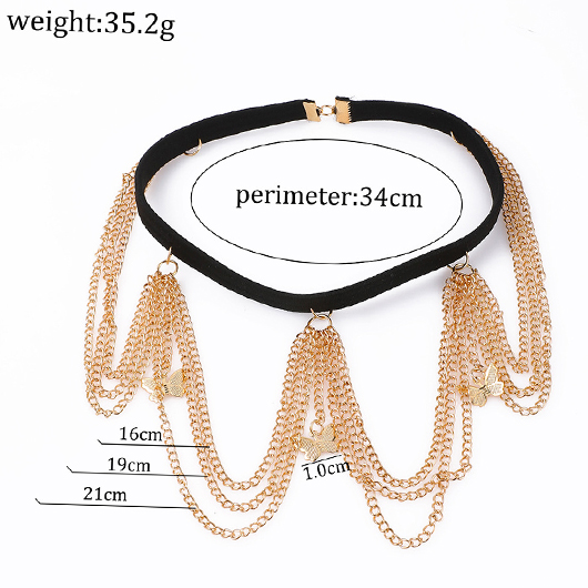Gold Layered Butterfly Alloy Body Chain
