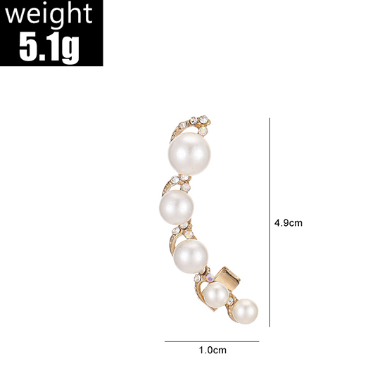 Gold Color Round Pearl Ear Studs