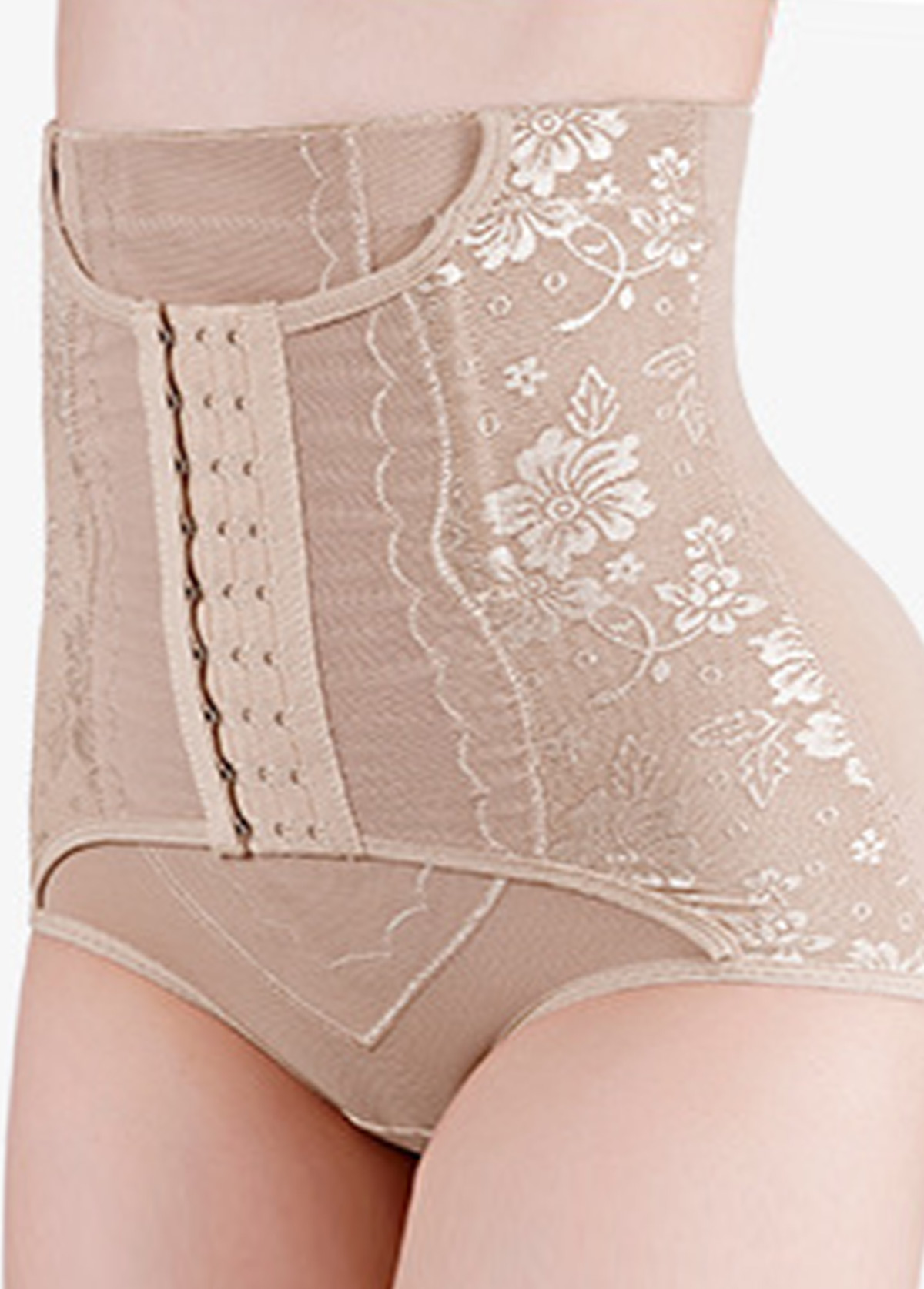 Floral Skin Color High Waisted Panties