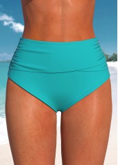 Floral Print Surplice Turquoise Swimdress and Panty