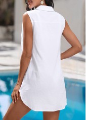 Sleeveless Split Detail White Cover Up
