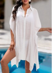 Tummy Coverage White Shirt Collar Cover Up