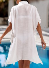 Tummy Coverage White Shirt Collar Cover Up