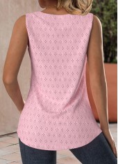 Plus Size Light Pink Asymmetry Sleeveless Tank Top