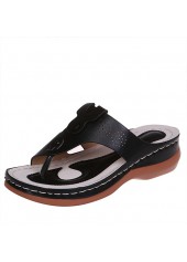 Toe Post Low Heel Black Flip Flops