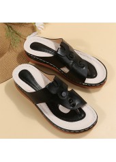 Toe Post Low Heel Black Flip Flops