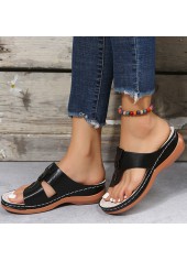 Toe Post Low Heel Black Flip Flops