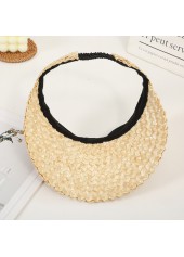 Light Camel Color Straw Detail Hat