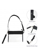 Black PVC Zip Transparent Crossbody Bag