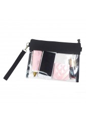 Black PVC Zip Transparent Crossbody Bag