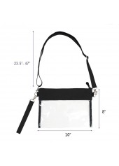 Black PVC Zip Transparent Crossbody Bag