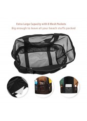 Black Nylon Open Mesh Hand Bag