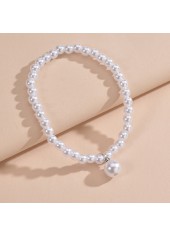 White Color Round Pearl Detail Anklet