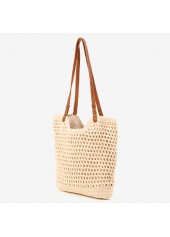 Beige Cotton Zip Closure Shoulder Bag
