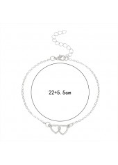 Silvery White Color Round Alloy Anklet
