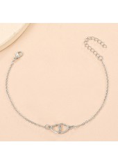 Silvery White Color Round Alloy Anklet