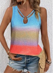 Ombre Circular Ring Multi Color Tank Top