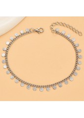 Silvery White Round Alloy Geometric Anklet
