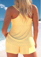 Pocket Lace Up Light Yellow Tankini Set
