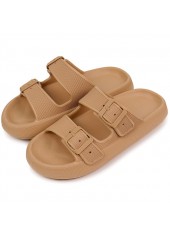Dark Camel Open Toe Low Heel Sliders